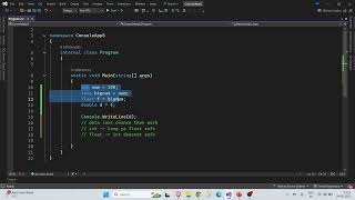 C# Explicit Type Casting in Hindi  Type Conversion Part 2  double to int, float to int