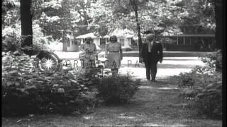 United States President Harry S Truman with his wife and daughter at his residenc...HD Stock Footage