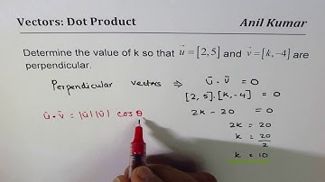 Find value of constant k for the vectors to be perpendicular MCV4U TEST - EDEXCEL - GCSE