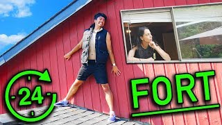 24 Hour Secret Fort in SISTERS ROOM! EPIC OVERNIGHT FORT CHALLENGE!