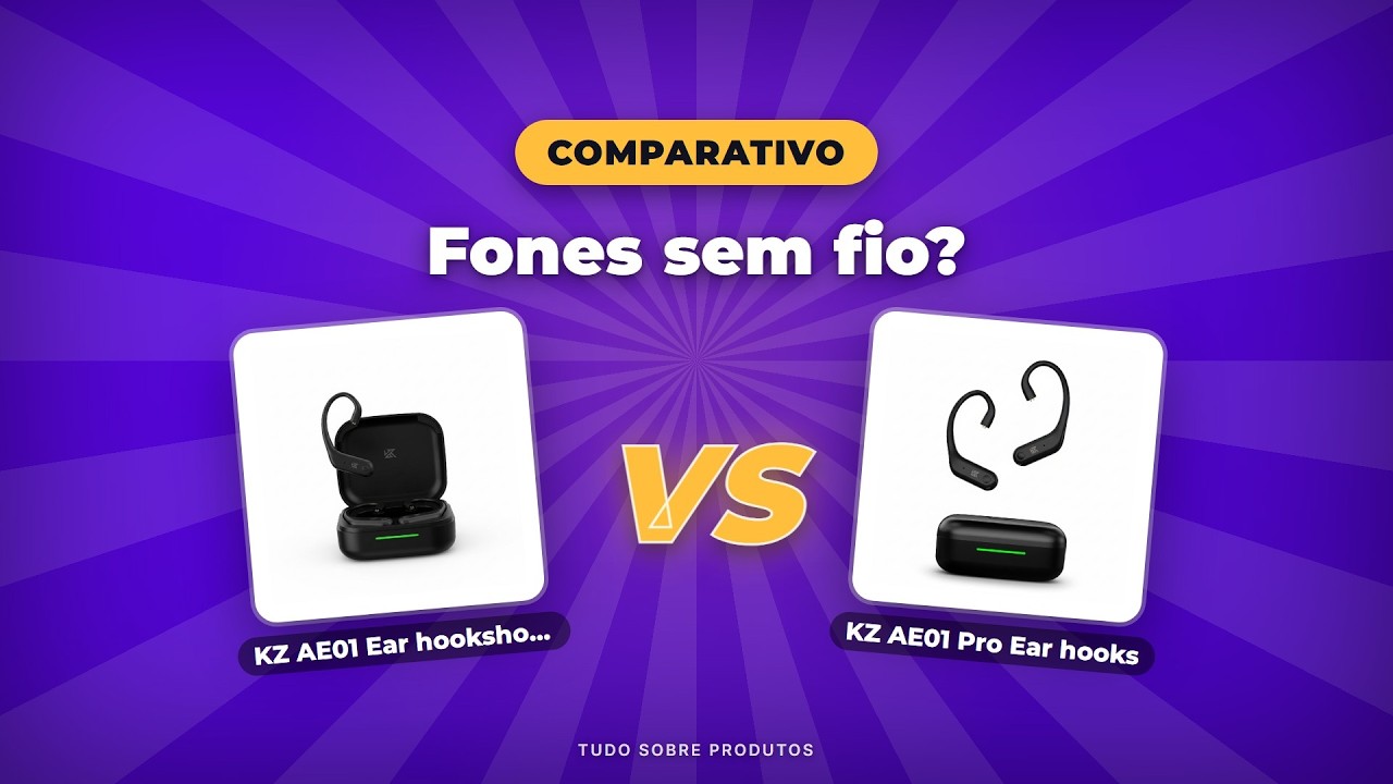 Capa: KZ AE01 vs AE01 Pro: QUAL EAR HOOKS VALE A PENA em 2026?