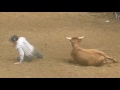 Riley Duvall at Duvall's Steer Wrestling Jackpot