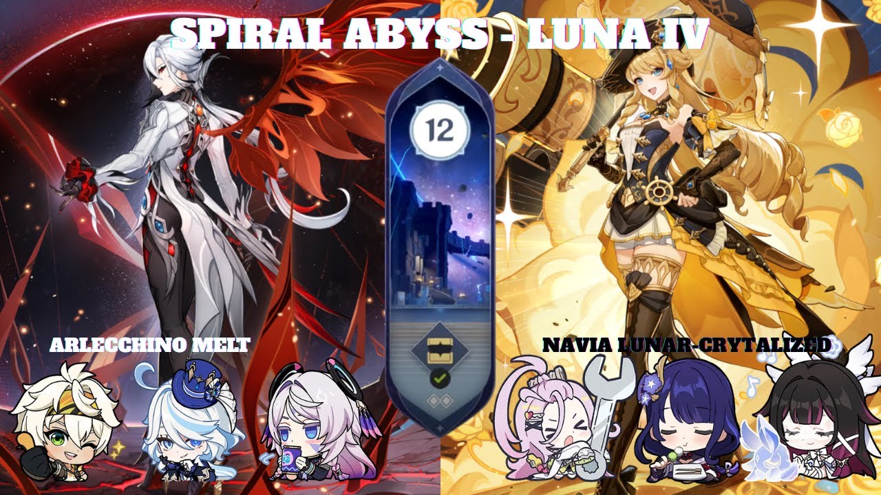 Spiral Abyss Luna IV (6.3) - Arlecchino Melt x Navia 
