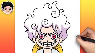 How To Draw Luffy Gear 5 Chibi One Piece - Easy Step By Step For Beginners