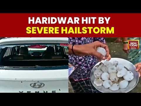Haridwar Hailstorm: Heavy Rain And Hailstones Shatter Car Windshields | Viral Video | Uttarakhand
