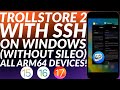 Install trollstore 2 on ios 151617 with ssh on windows no sileono jailbreak  arm64  full guide