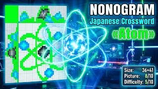 Atom Nonogram 36x41 ⚛️ | Satisfying Japanese Crossword Puzzle | Difficulty:5/10
