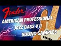 Fender american professional series jazz bass v ii  roasted pine  sound samples  no talking