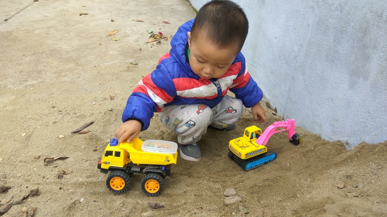 Baby play trucks and excavators YouTube