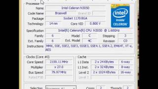 Intel Celeron Processor N3050 - Specs (CPU-Z)