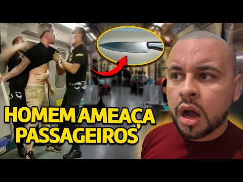 Miniatura do vídeo: 😮 REAGINDO - Vigilantes Expulsam HOMEM Fora de Controle no Metrô!