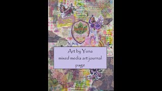 Mixed media art journal page using another old background