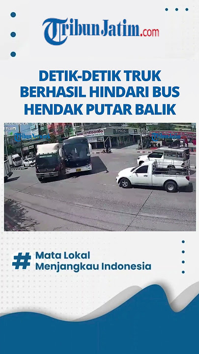 Terekam CCTV, Sopir Truk Berhasil Hindari Laka dengan Bus