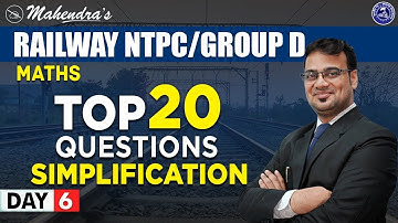Simplifications | Top 20 Questions | Maths | By Sandeep Mahendras |  NTPC Railway 2019 | Group D