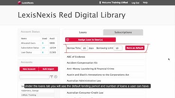 Lending Publications to a User in Lexis Red