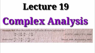 Lec 19  Complex Analysis / Proof Of Harmonic Function Equation In Polar Form