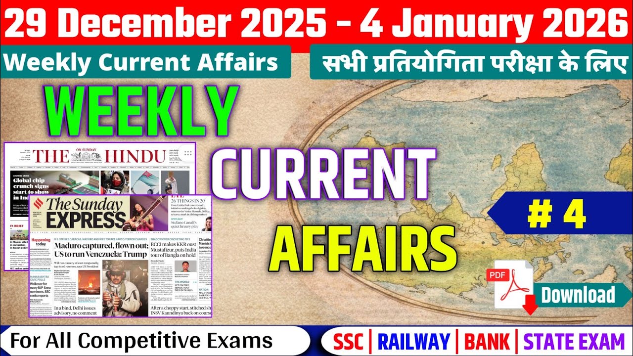 29 December - 4 January 2026 Current Affairs | weekly Current Affairs by as abhishek classes |