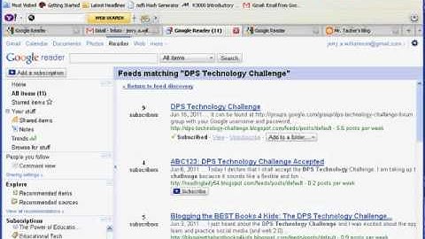 Following Blogs Using Google Reader