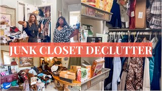 She&#39;s struggling to let go of this clutter! JUNK CLOSET DECLUTTER &amp; ORGANIZE (Ep. 2)