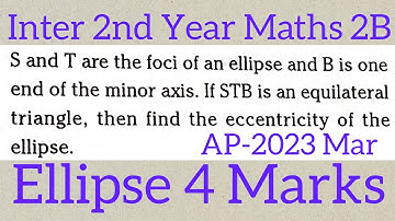 #Inter 2nd Year Maths 2B Ellipse in telugu@maths naresh eclass