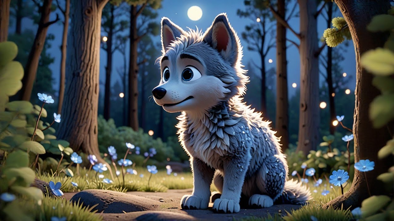 Four Baby Wolves Howl at the Moon | Nighttime Song for Kids | Nursery Rhymes and Baby Songs