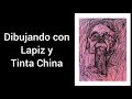Speed drawing. Dibujo el retrato de hombre (con lapiz y tinta CHINA sobre papel)