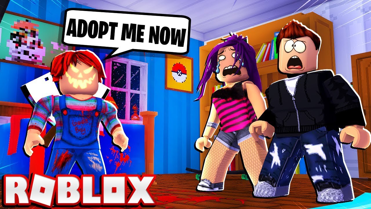 Trying To Get Strangers To Adopt Me As Chucky Roblox Youtube - t shirt chucky roblox