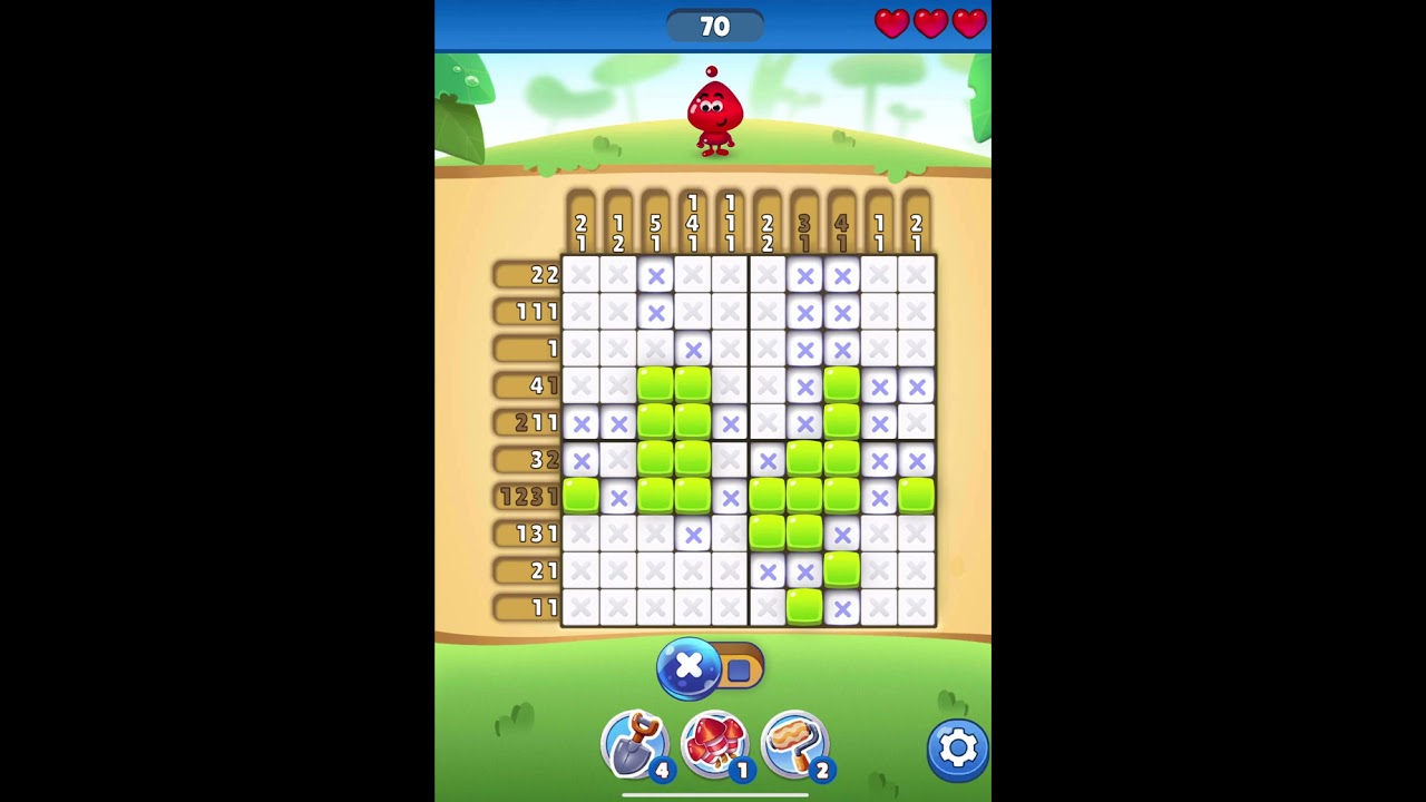 Nono Crossing Picture Nonogram Level 70 #gameplay #puzzle - YouTube