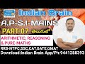 A.P/S.I/GMAT/CAT/GATE/APTITUDE/REASONING/MATHEMATICS/Narsing sir/Indian Brain/ssc/cgl/bank/police/7