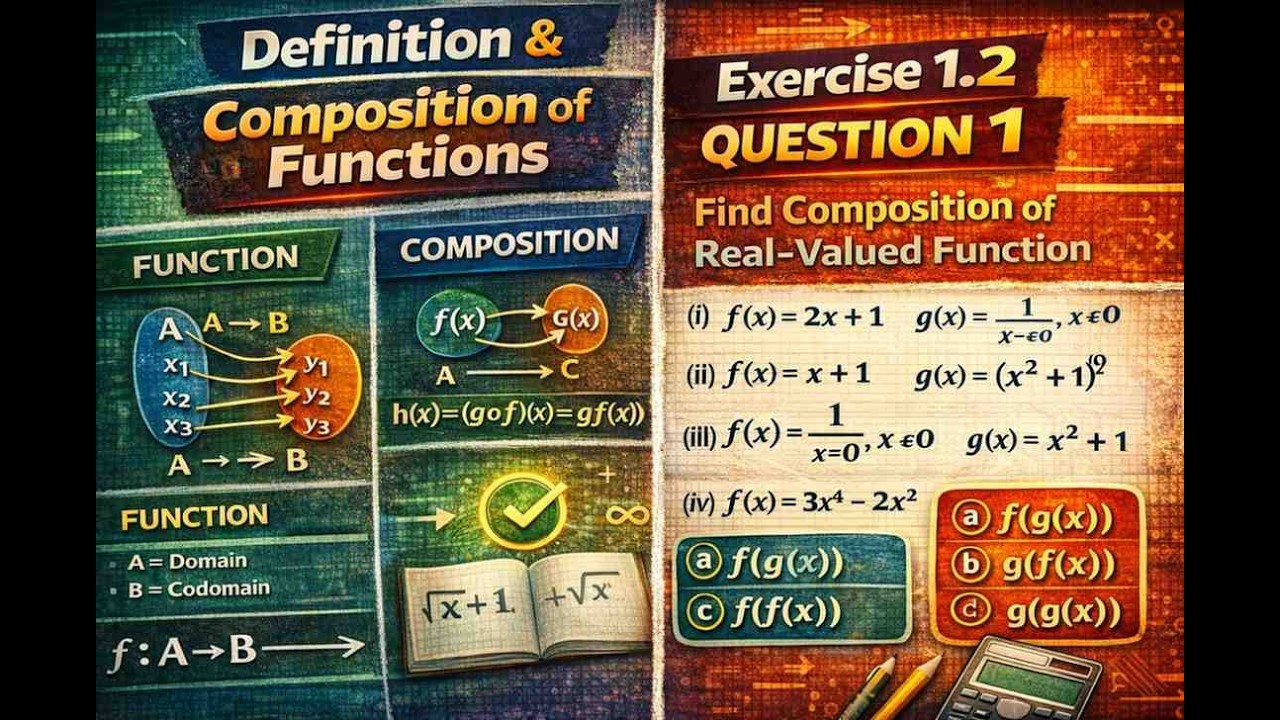 Introduction of Composition Of function Exercise 1.2 Question No 1 ...