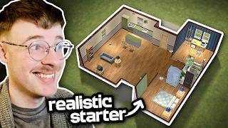 i built a cozy realistic starter home in The Sims 2 🏠