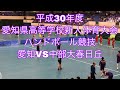 平成30年度 愛知県高等学校新人体育大会 ハンドボール競技 愛知VS中部大春日丘