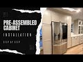 Cabinets ready to install. How we install Pre-Assembled kitchen cabinet step by step