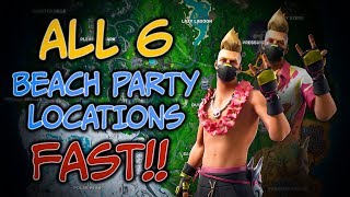 All Locations Dance At Different Beach Parties - Fortnite 14 Days Of Summer Challenges