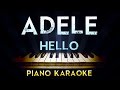 Adele - Hello | Lower Key Piano Karaoke Instrumental Lyrics Cover Sing Along