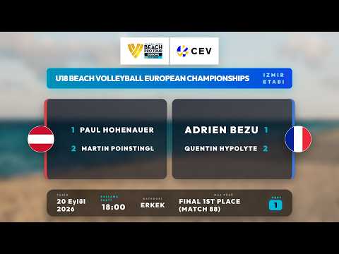 Video P.HOHENAUER / M.POINSTINGL vs A.BEZU /Q.HYPOLYTE | U18 Beach Volleyball European Championships IZMIR