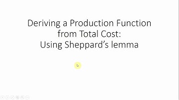 Deriving a Production Function from Cost Function Using Sheppard