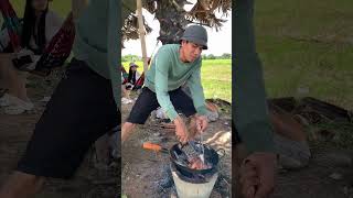 Beautiful Nature with Rural Life Cooking eggs  014