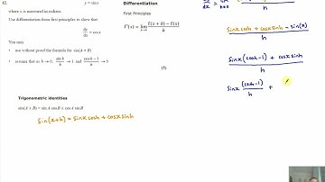EDEXCEL JUNE 2023 PURE MATHS A LEVEL PAPER 1 QUESTION 12 DIFFERENTIATION FIRST PRINCIPLES  SINX
