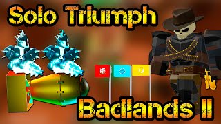 Solo Triumph Badlands II Golden Minigunner and Pursuit Roblox Tower Defense Simulator