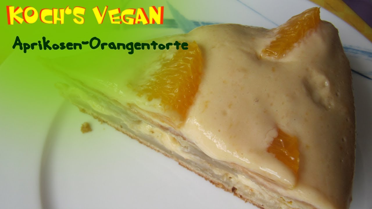 Aprikosen-Orangentorte - Aprikosenkuchen - Torte backen - vegane Rezepte von Koch's vegan