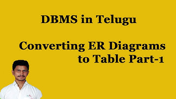 Converting ER DIAGRAMS to Table Part-1 || DBMS in Telugu || Mr.Sivarao
