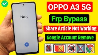 OPPO A3 5G (CPH2693) | FRP Bypass | Android 15 | Google Account Unlock | Without Pc | Method 2025.