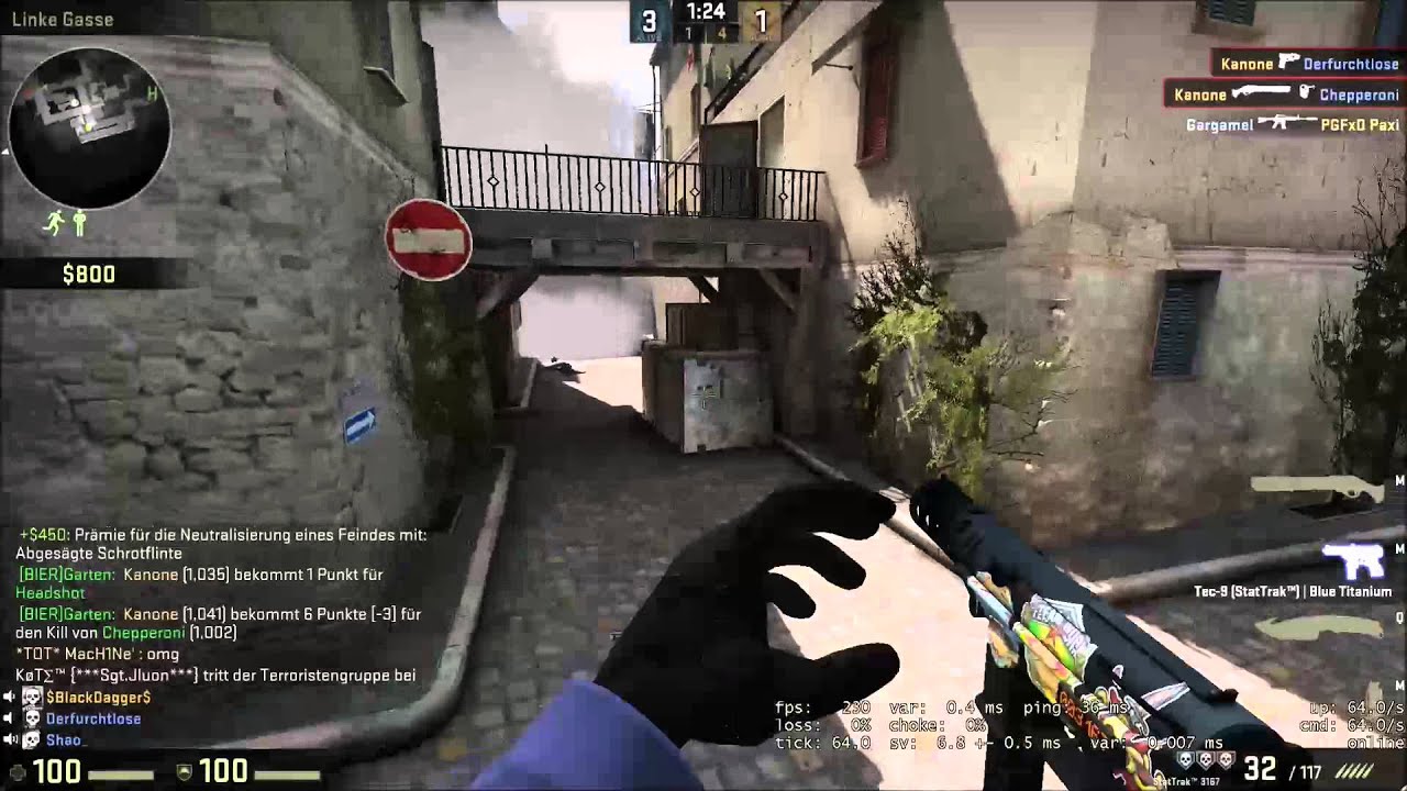 CSGO Taser-Pump-Combo Double Kill on cs_italy - YouTube