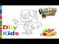 Гравити Фолз. Мейбл Пайнс. Мультик раскраска для детей.Gravity Falls.Mabel Pines.Coloring for kids.