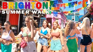 🇬🇧 Brighton Summer Walk Tour, Bustling Brighton Town Centre 4K