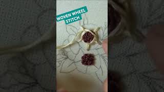 How to do a Woven wheel stitch #embroidery #embroiderydesign #embroiderytutorial #floraldesign