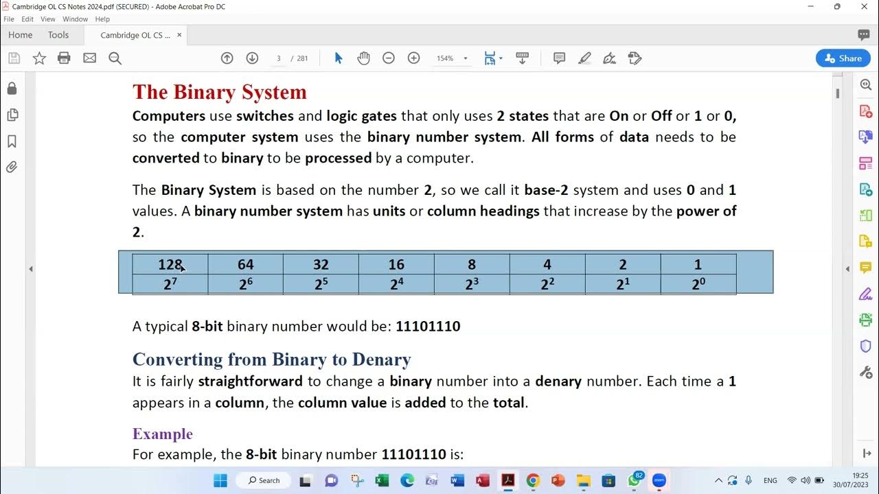 Cambridge Computer Science Chapter 1 Data Representation Part 1 - YouTube