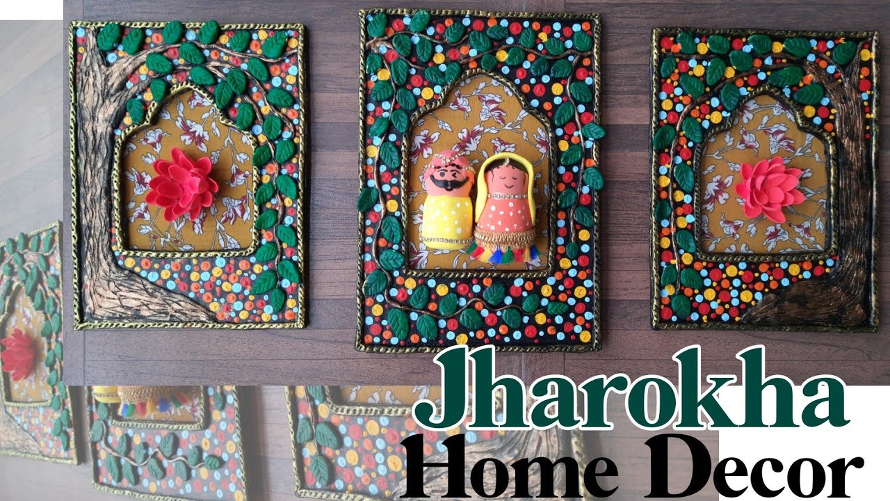 Jharokha Wall Decor from waste cardboard and old cloth / air dry clay 