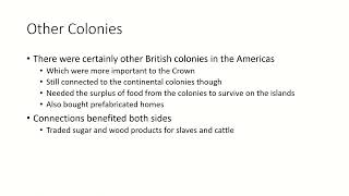 Chapter 4: Colonial Society - Lecture 1